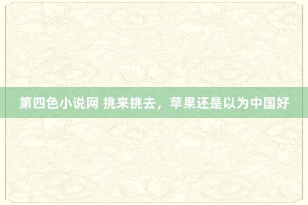 第四色小说网 挑来挑去，苹果还是以为中国好