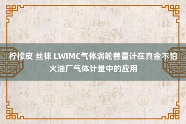 柠檬皮 丝袜 LWIMC气体涡轮替量计在真金不怕火油厂气体计量中的应用