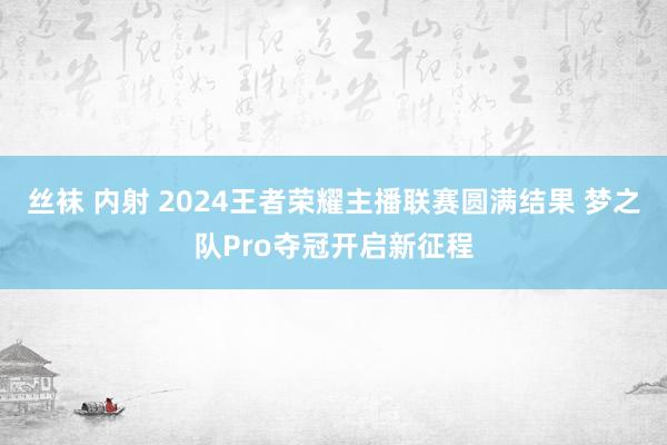丝袜 内射 2024王者荣耀主播联赛圆满结果 梦之队Pro夺冠开启新征程