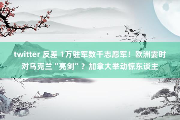 twitter 反差 1万驻军数千志愿军！欧洲霎时对乌克兰“亮剑”？加拿大举动惊东谈主
